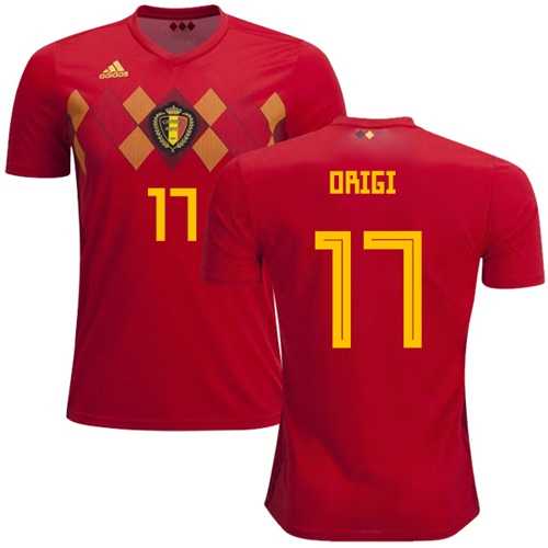 Belgium #17 Origi Red Home Soccer Country Jersey