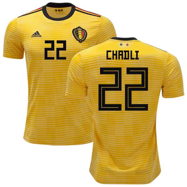 Belgium #22 Chadli Away Kid Soccer Country Jersey