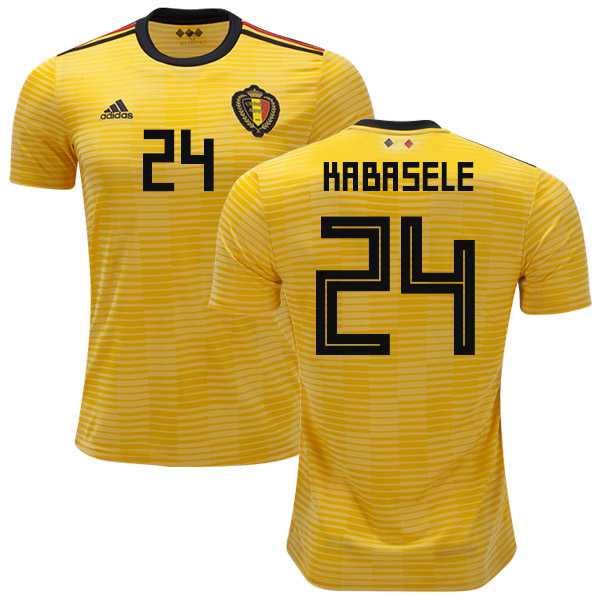 Belgium #24 Kabasele Away Kid Soccer Country Jersey