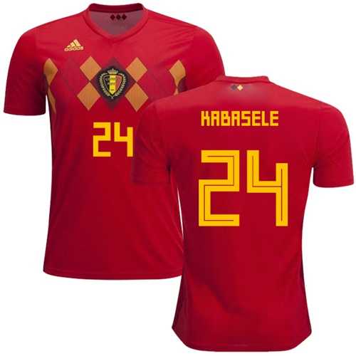 Belgium #24 Kabasele Red Home Soccer Country Jersey