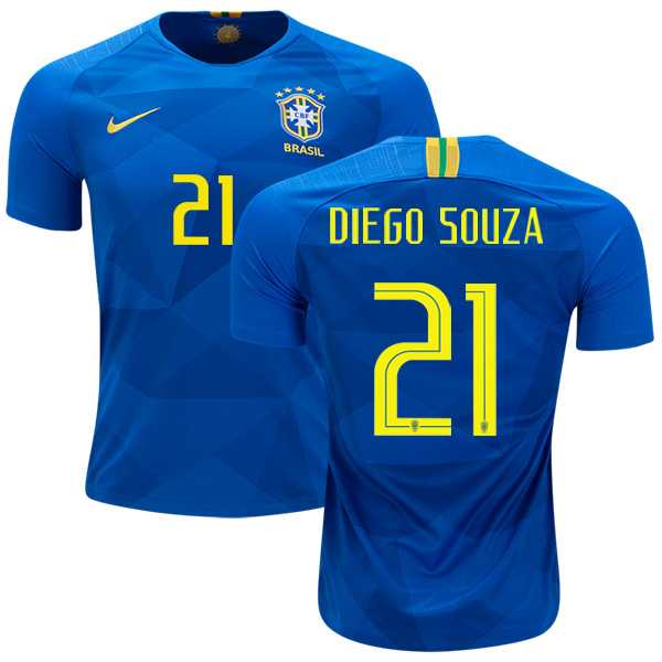 Brazil #21 Diego Souza Away Soccer Country Jersey