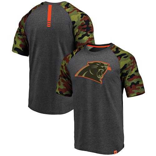Carolina Panthers Pro Line by Fanatics Branded College Heathered Gray Camo T-Shirt