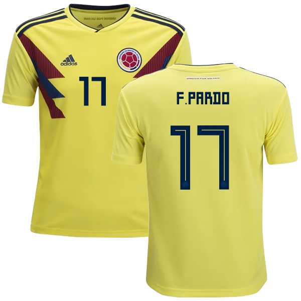 Colombia #17 F.Pardo Home Kid Soccer Country Jersey