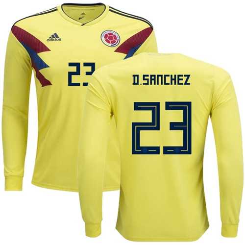 Colombia #23 D.Sanchez Home Long Sleeves Soccer Country Jersey