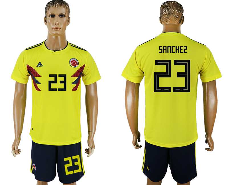 Colombia #23 SANCHEZ Home 2018 FIFA World Cup Soccer Jersey