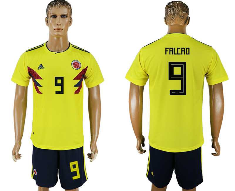 Colombia #9 FALCAO Home 2018 FIFA World Cup Soccer Jersey