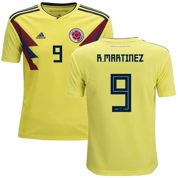 Colombia #9 R.Martinez Home Kid Soccer Country Jersey