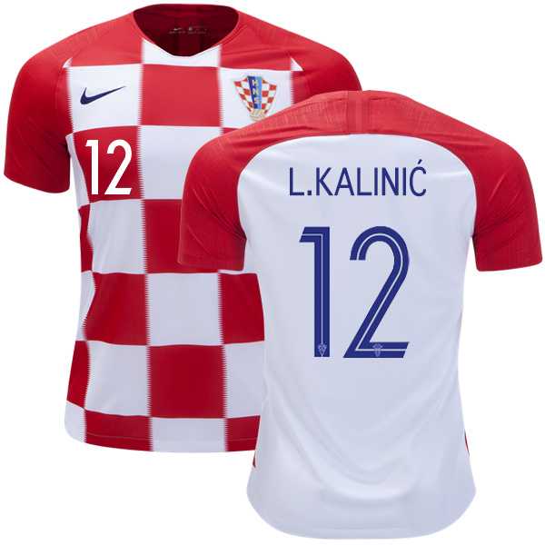 Croatia #12 L.Kalinic Home Kid Soccer Country Jersey