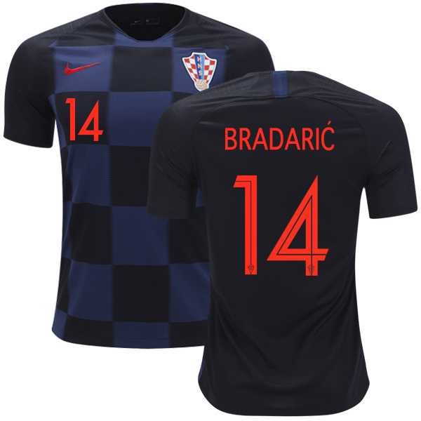 Croatia #14 Bradaric Away Kid Soccer Country Jersey