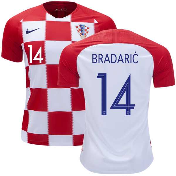 Croatia #14 Bradaric Home Kid Soccer Country Jersey