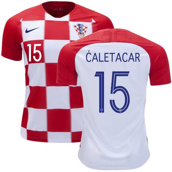 Croatia #15 Caletacar Home Kid Soccer Country Jersey
