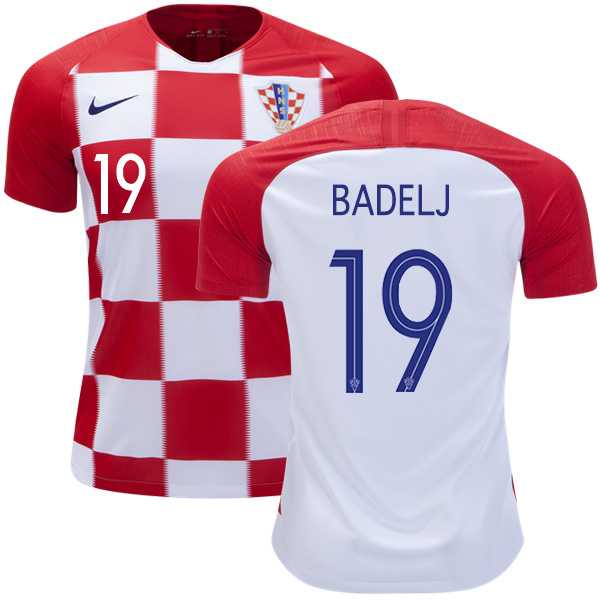 Croatia #19 Badelj Home Soccer Country Jersey
