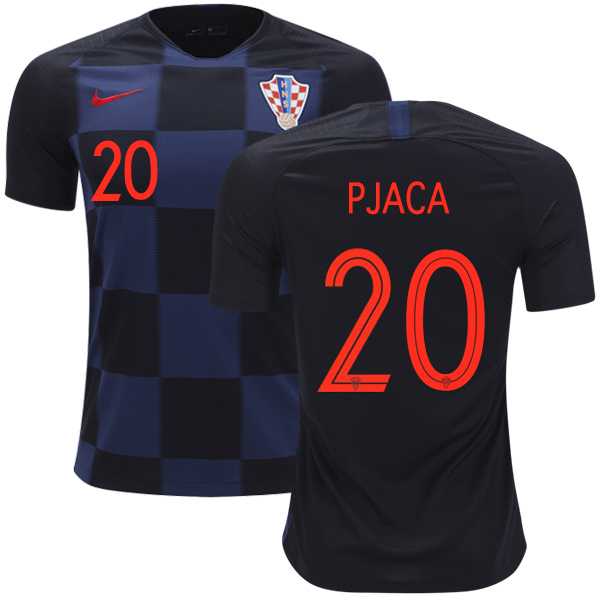 Croatia #20 Pjaca Away Kid Soccer Country Jersey