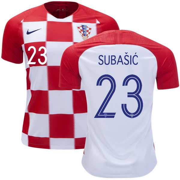 Croatia #23 Subasic Home Soccer Country Jersey