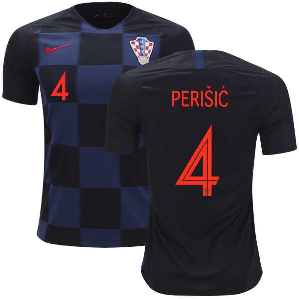 Croatia #4 Perisic Away Kid Soccer Country Jersey