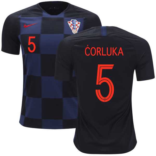 Croatia #5 Corluka Away Kid Soccer Country Jersey