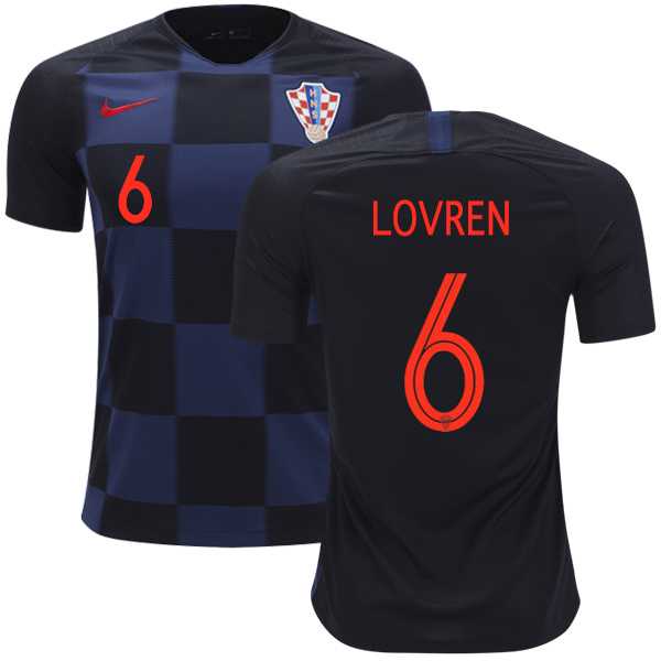 Croatia #6 Lovren Away Kid Soccer Country Jersey