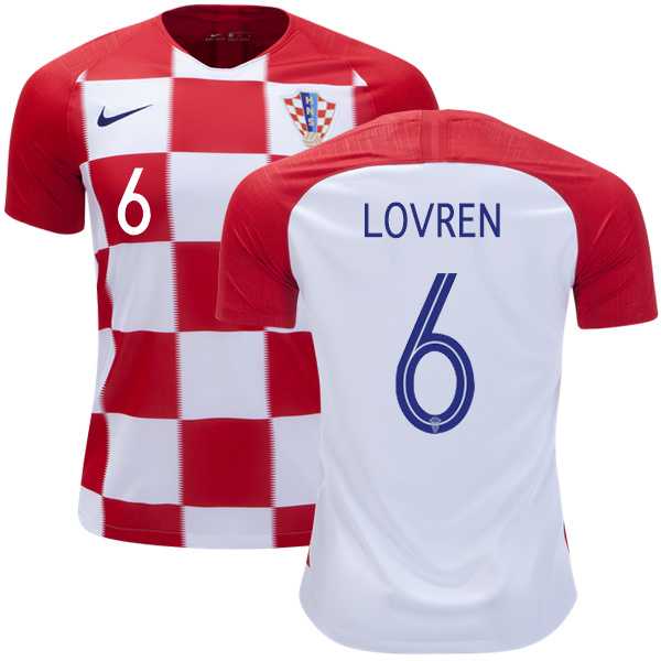 Croatia #6 Lovren Home Kid Soccer Country Jersey