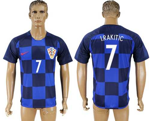 Croatia #7 I.Rakitic Away Soccer Country Jersey