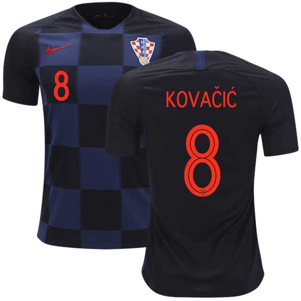 Croatia #8 Kovacic Away Kid Soccer Country Jersey