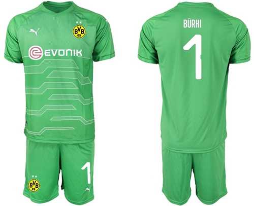 Dortmund #1 Burki Green Goalkeeper Soccer Club Jersey