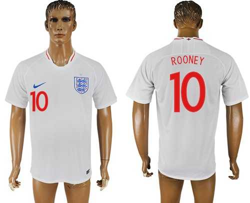 England #10 Rooney Home Thai Version Soccer Country Jersey