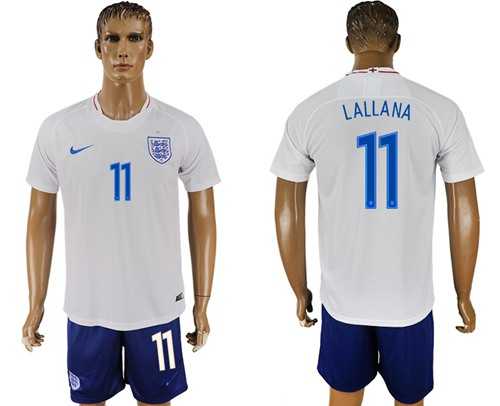 England #11 Lallana Home Soccer Country Jersey