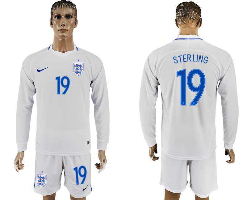 England #19 STERLING Goalkeeper Home 2018 FIFA World Cup Long Sleeve Soccer Jersey