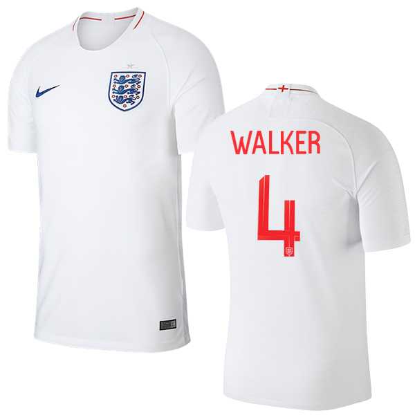 England #4 Walker Home Thai Version Soccer Country Jersey