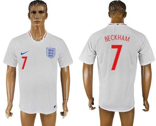England #7 Beckham Home Thai Version Soccer Country Jersey