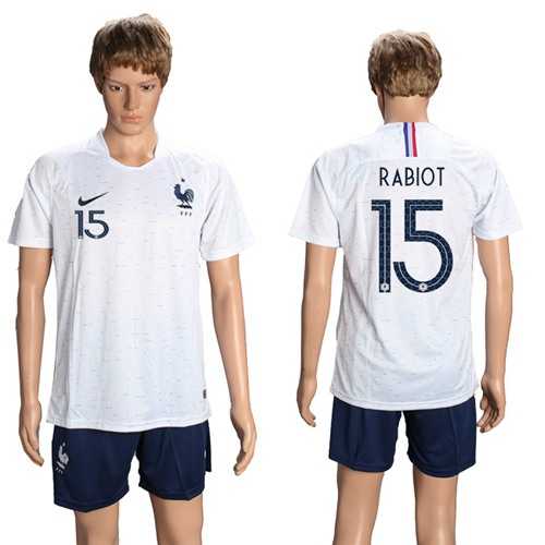 France #15 Rabiot Away Soccer Country Jersey