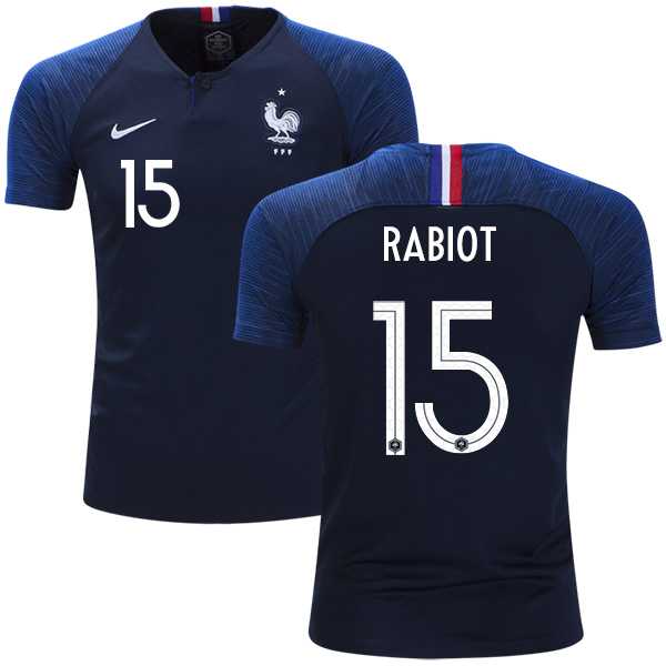 France #15 Rabiot Home Kid Soccer Country Jersey