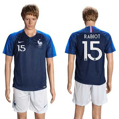 France #15 Rabiot Home Soccer Country Jersey