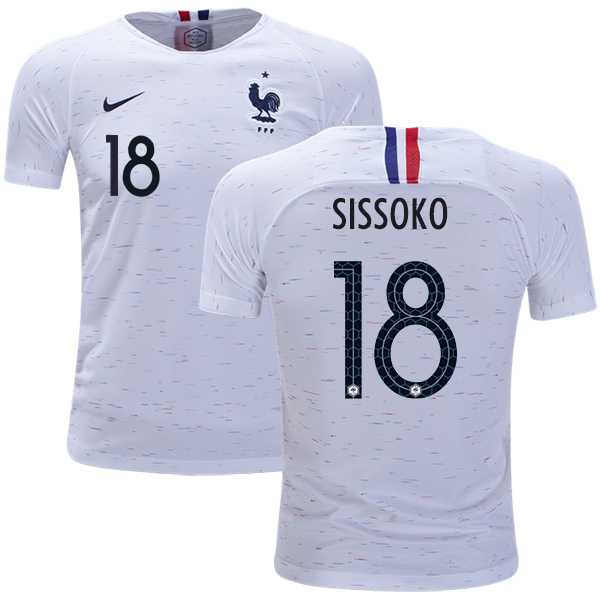 France #18 Sissoko Away Kid Soccer Country Jersey