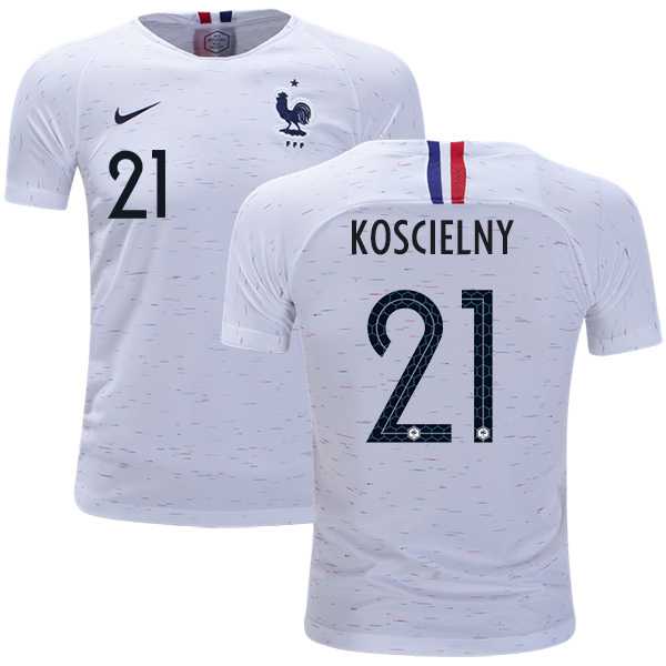 France #21 Koscielny Away Kid Soccer Country Jersey