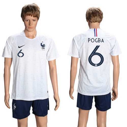 France #6 Pogba Away Soccer Country Jersey