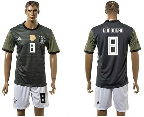 Germany #8 Gundogan Away Soccer Country Jersey
