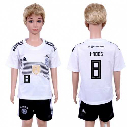 Germany #8 Kroos Home Kid Soccer Country Jersey