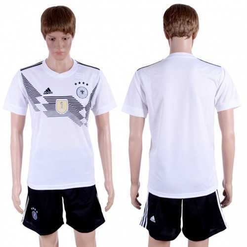 Germany Blank White Home Soccer Country Jersey