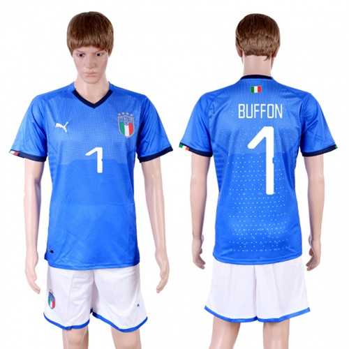 Italy #1 Buffon Home Soccer Country Jersey