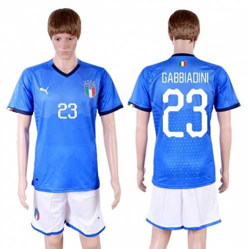 Italy #23 Gabbiadini Home Soccer Country Jersey