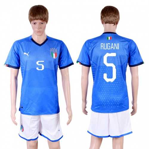 Italy #5 Rugani Home Soccer Country Jersey