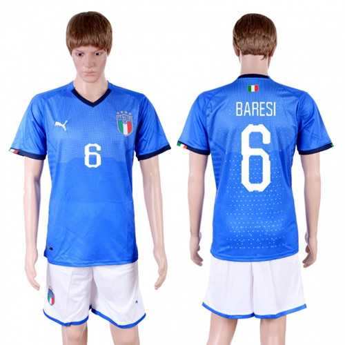 Italy #6 Baresi Home Soccer Country Jersey
