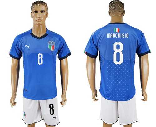 Italy #8 Marchisio Home Soccer Country Jersey