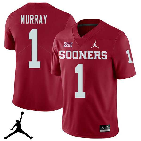 Jordan Brand Men's Oklahoma Sooners #1 Kyler Murray 2018 College Football Jerseys NCAA Red