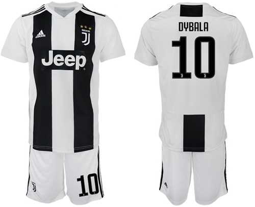 Juventus #10 Dybala Home Kid Soccer Club Jersey