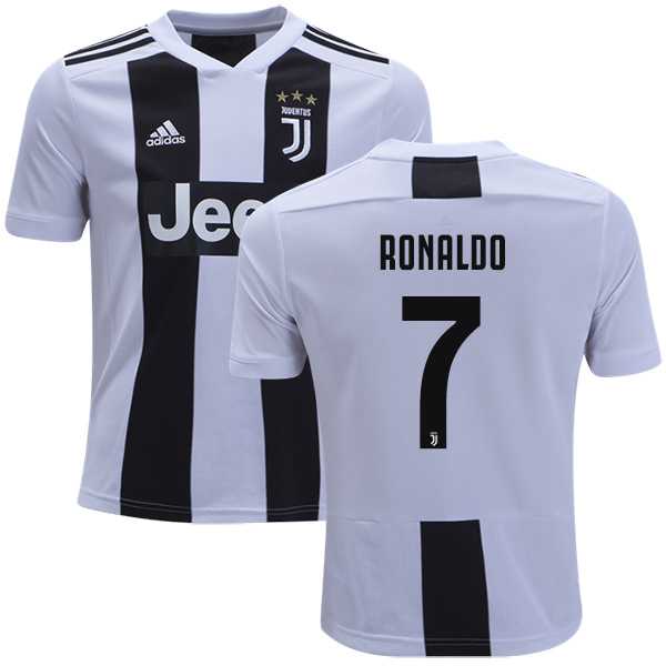 Juventus #7 Cristiano Ronaldo Home Kid Soccer Club Jersey