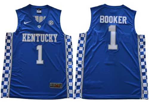 Kentucky Wildcats #1 Devin Booker Royal Blue Basketball Elite Stitched NCAA Jersey