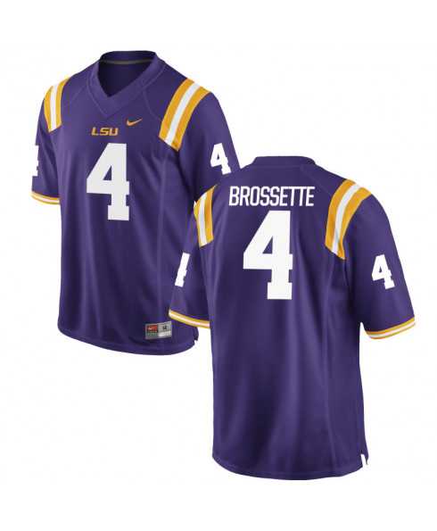 LSU Tigers #4 Nick Brossette Purple Limited Stitched NCAA Jersey