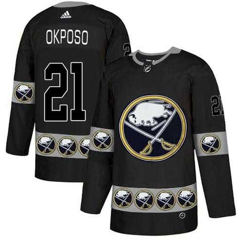 Men's Adidas Buffalo Sabres #21 Kyle Okposo Black Authentic Team Logo Fashion Stitched NHL Jersey